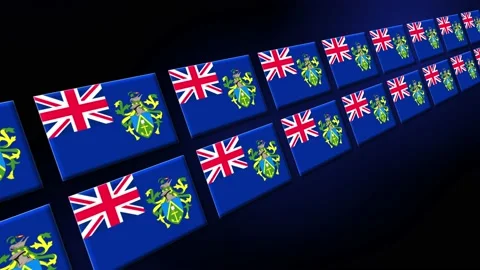 Pitcairn Flag Animated Background 3d Animation Video stock 229479189