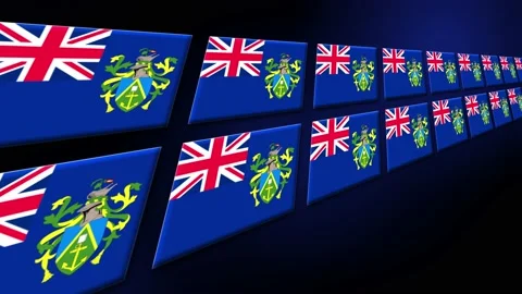Pitcairn Flag Animated Background 3d Animation Video stock 229479202
