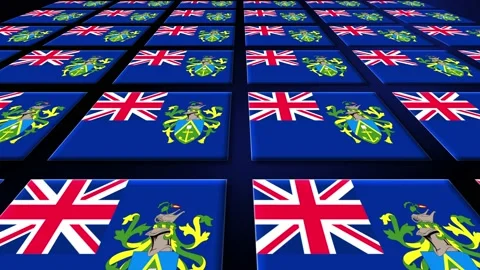Pitcairn Flag Animated Background 3d Animation Video stock 229479230