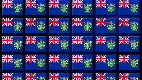 Pitcairn Flag Animated Background 3d Animation Video stock 229479232