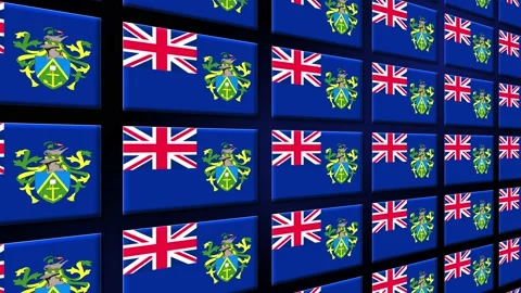 Pitcairn Flag Animated Background 3d Animation Video stock 229479237