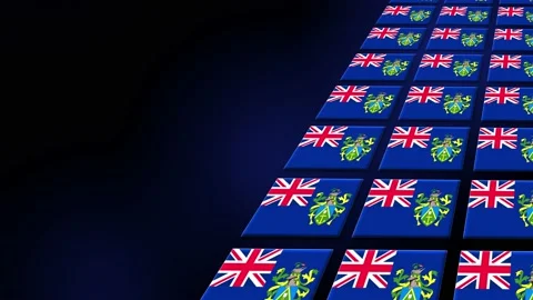 Pitcairn Flag Animated Background 3d Animation Video stock 229479315