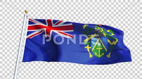Pitcairn Islands flag, close up, isolated with alpha channel Stock Photos