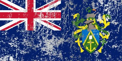 Pitcairn Islands flag with grunge effect. Stock Illustration