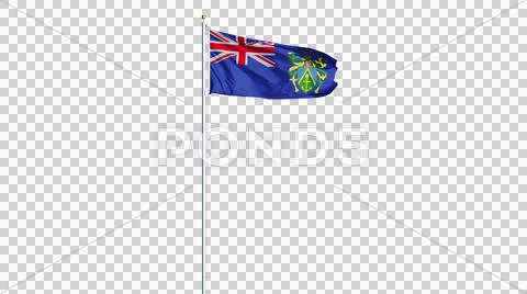 Pitcairn Islands flag, long shot, isolated with alpha channel Stock Photos