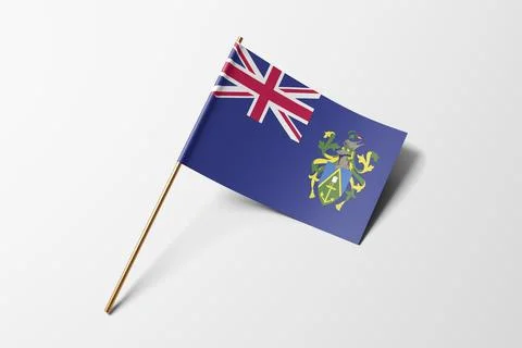 Pitcairn Islands flag of small paper, isolated on white background Stock Illustration