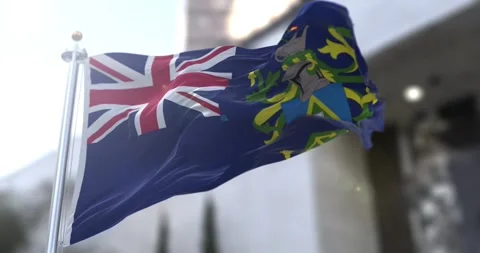 The-pitcairn-islands-flag-waving-seamless-loop-4k-60fps Stock Footage 333625982