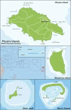 Pitcairn Islands map Stock Illustration