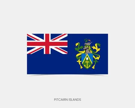 Pitcairn Islands Rectangle flag icon with shadow. Illustrazione stock