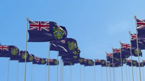 Pitcairn Islands Row Of Flags Animation Video stock 148781774