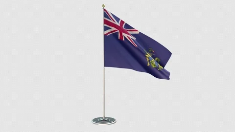 Pitcairn Islands Small Flag Pole Loops With Alpha Video stock 162592103