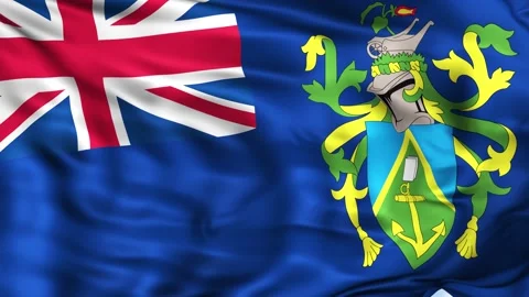 Pitcairn Islands Waving Flag Background Stock Footage 204140541