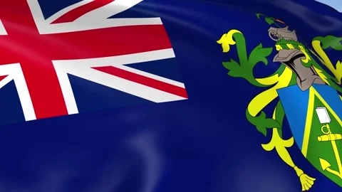 Pitcairn Islands Waving Flag Background Loop Stock Footage 317848067