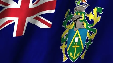 Pitcairn Islands Waving Flag Video stock 12318835