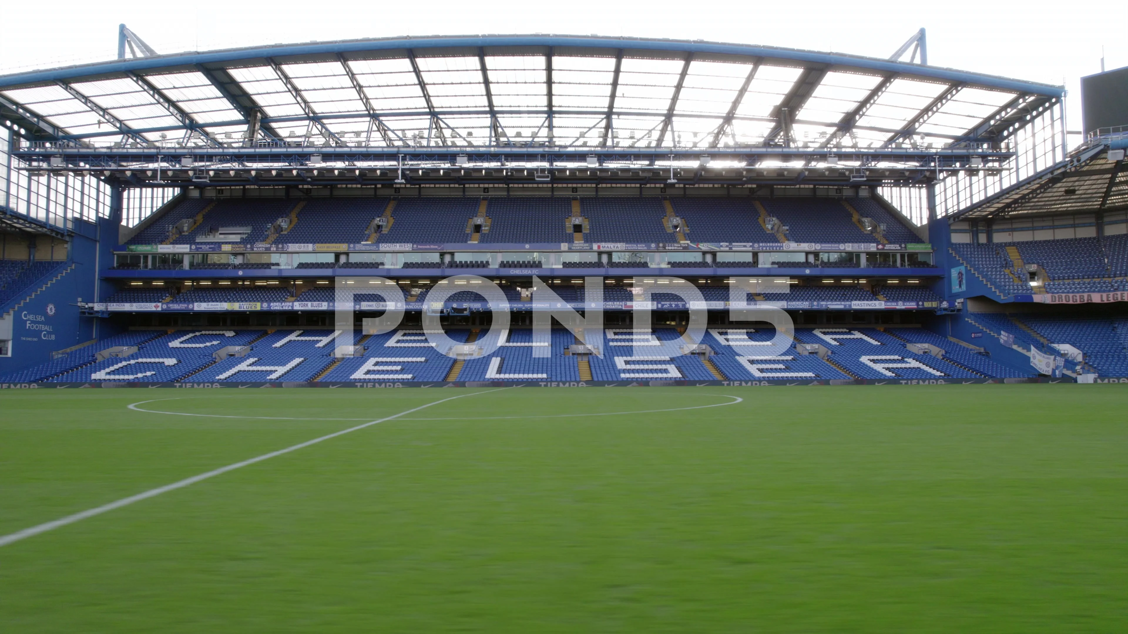 Pitch Level View of Stamford Bridge Stad, Stock Video