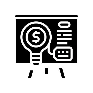 Pitch technical sales engineer glyph icon vector illustration Illustrazione stock