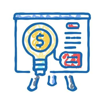 Pitch technical sales engineer icon doodle illustration Illustrazione stock