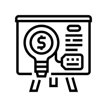 Pitch technical sales engineer line icon vector illustration Stock Illustration
