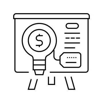Pitch technical sales engineer line icon vector illustration Illustrazione stock