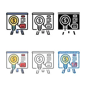 Pitch technical sales styles engineer color icon vector Stock Illustration