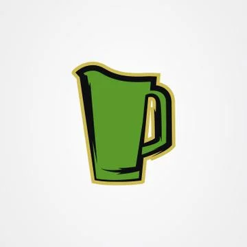 Pitcher (beer) icon logo vector design Stock Illustration