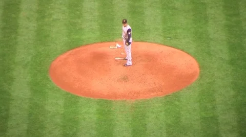 Pitcher Checks Runner Stock Footage 8599202