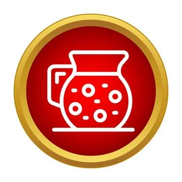 Pitcher full of refreshing drink with bubbles icon Stock Illustration