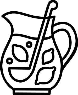 Pitcher of lemonade with spoon icon Stock Illustration