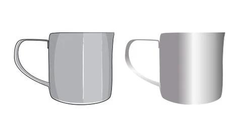 Pitcher for making latte coffee art, barista equipment. Vector illustration. Stock-Illustration