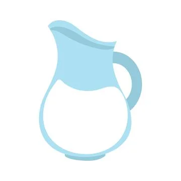 Pitcher of milk on white background in style of flat Stockillustratie
