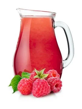 Pitcher of raspberry smoothie Stock Photos