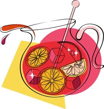 Pitcher of sangria Stock Illustration