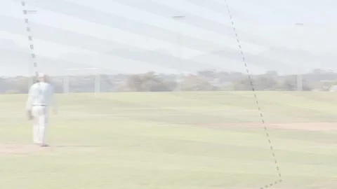 Pitcher throwing pitch causing animated replay showing base tag while team Stock Footage 333255943