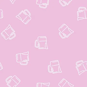 Pitcher utensil line seamless pattern Stock Illustration