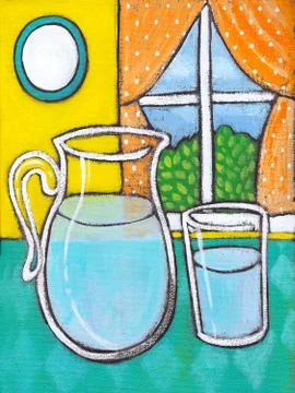 Pitcher of water Stock Illustration
