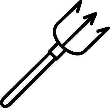 Pitchfork devil weapon farming tool icon Stock Illustration