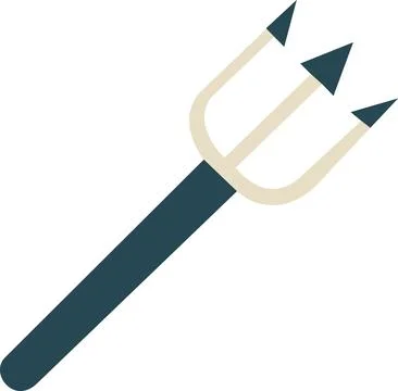 Pitchfork trident devil tool icon design Stock Illustration
