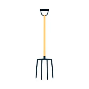 Pitchfork vector illustration tool icon isolated object equipment. Gardening  Stock Illustration