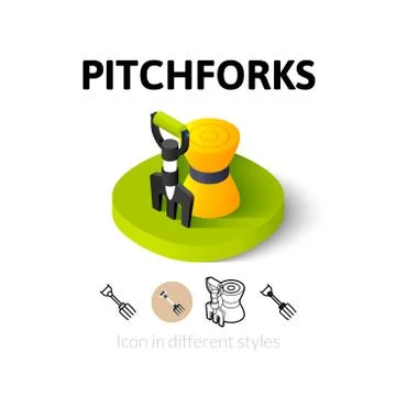 Pitchforks icon in different style Illustrazione stock