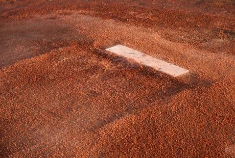 Pitching rubber Foto stock