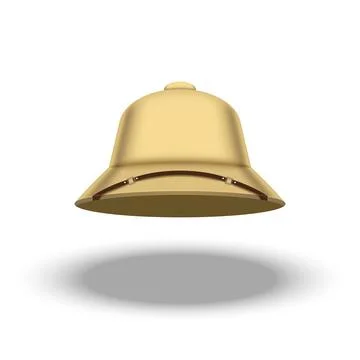 Pith hat isolated on white background front view, 3d safari helmet realisti.. Illustrazione stock