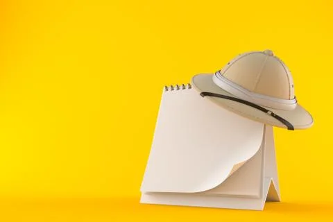 Pith helmet with blank calendar Stock Illustration