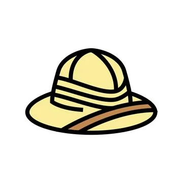 Pith helmet color icon vector illustration Stock Illustration