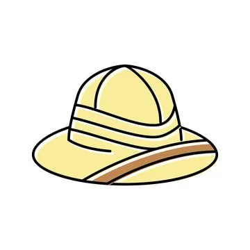 Pith helmet color icon vector illustration Stock Illustration
