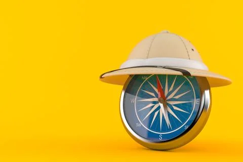 Pith helmet with compass Stock Illustration