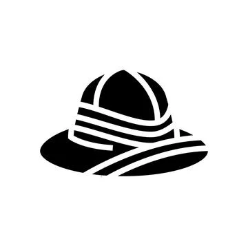 Pith helmet glyph icon vector illustration Stock Illustration