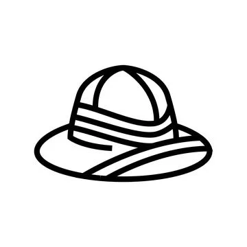 Pith helmet line icon vector illustration Stock Illustration