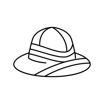 Pith helmet line icon vector illustration Stock Illustration