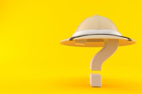 Pith helmet with question mark Stock Illustration