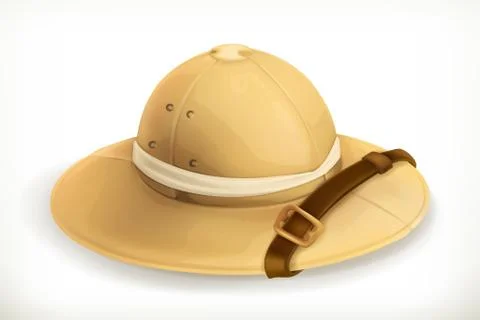 Pith helmet, vector icon Stock Illustration